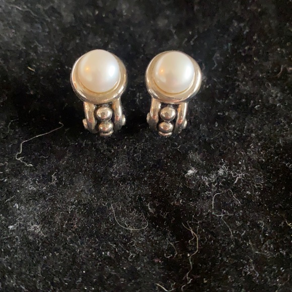 Real pearl earrings - Picture 1 of 4